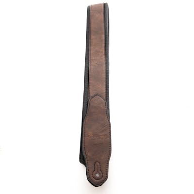 Stagg Dark Brown Padded Leatherette Guitar Strap with Triangular End